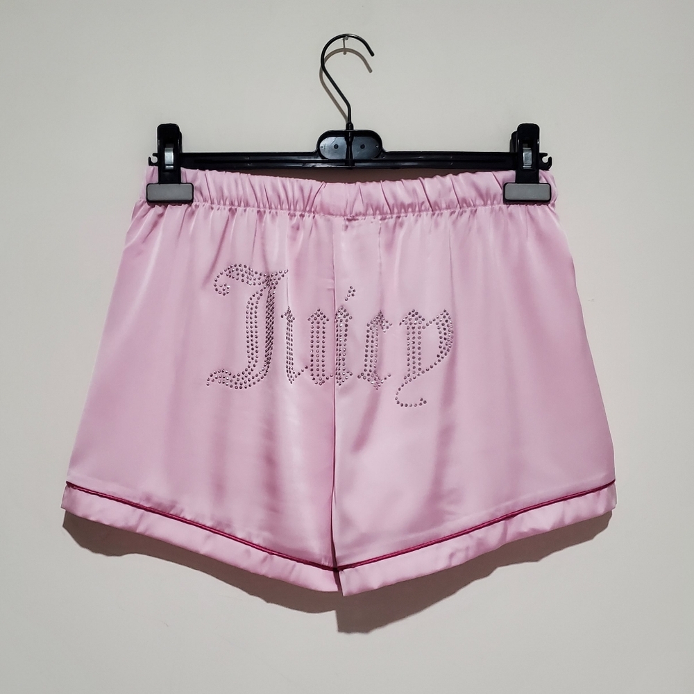 ❌️SOLD❌️JUICY COUTURE Satin Sleepwear Set Bling Juicy Logo Fresh Pink Size S - Picture 7 of 7